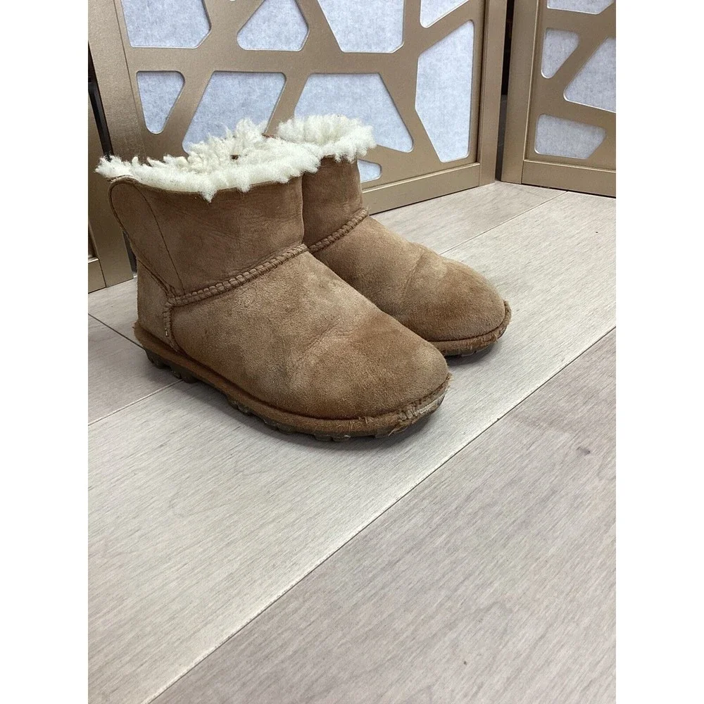 KIRKLAND BIG GIRLS 1 WINTER BOOTS FUR wool SUEDE LEATHER Twins?